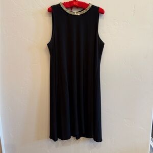 Carmen Marc Valvo Black Dress with Silver Accents